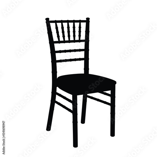 Black Silhouette Vector Party Chair Icon