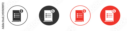 Invoice icon Logos. Flat Vector Icon Design Template