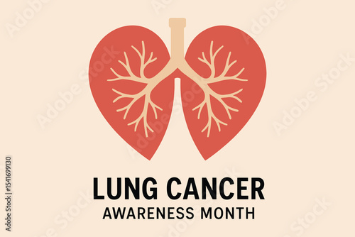 Lung cancer awareness month illustration lungs