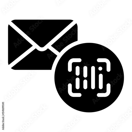 mail barcode solid icon