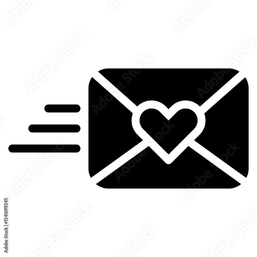 Love letter solid icon	
 