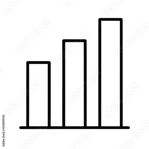 Bar Chart Three Ascending Bars Outline Vector Illustration
