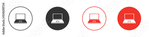 Laptop icon Logos. Flat Vector Icon Design Template