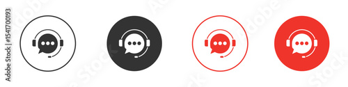 Live chat icon Logos. Flat Vector Icon Design Template