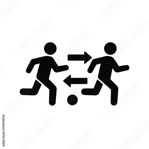 Black Silhouette Vector Player Substitution Icon illustration