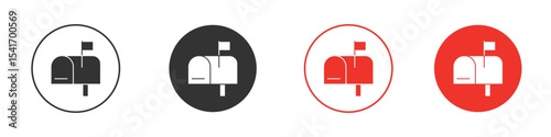 Mailbox icon Logos. Flat Vector Icon Design Template