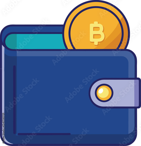 Blockchain wallet icon flat vector	