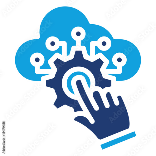 Digitalization Flat Blue Icon
