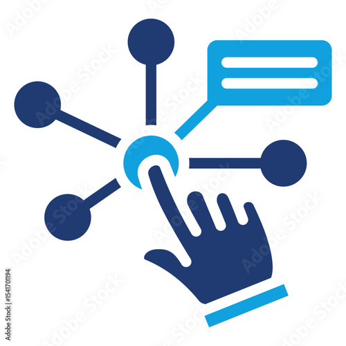 Interactive Flat Blue Icon