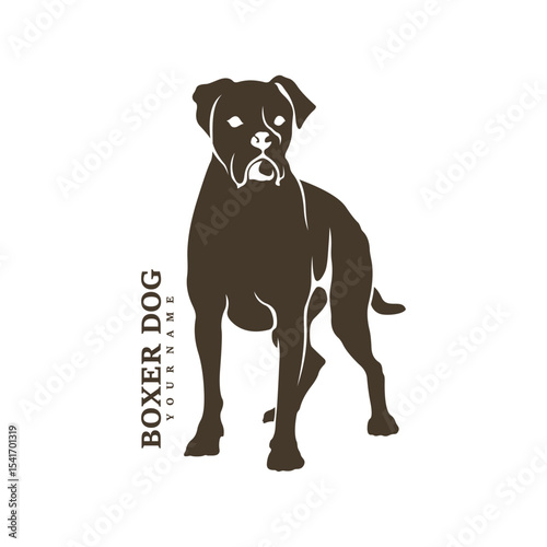 Boxer Dog logo design vector. Template Illustration. Icon Symbol