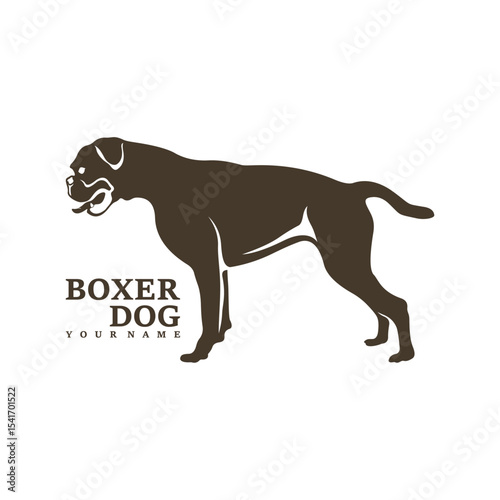 Boxer Dog logo design vector. Template Illustration. Icon Symbol