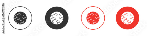 Mercury icon Logos. Flat Vector Icon Design Template