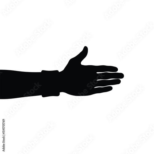 Black Silhouette Referee Hand Gesture Vector Icon