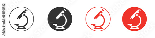 Microscope icon Logos. Flat Vector Icon Design Template