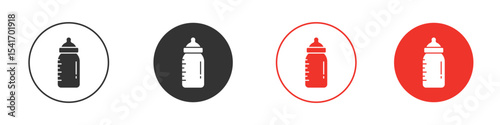Milk bottle icon Logos. Flat Vector Icon Design Template