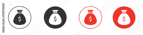 Money bag icon Logos. Flat Vector Icon Design Template
