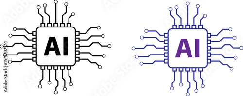 AI circuit chip technology concept illustration