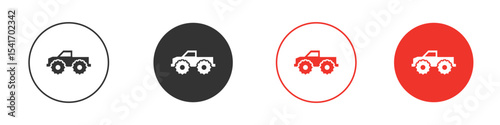 Monster truck icon Logos. Flat Vector Icon Design Template