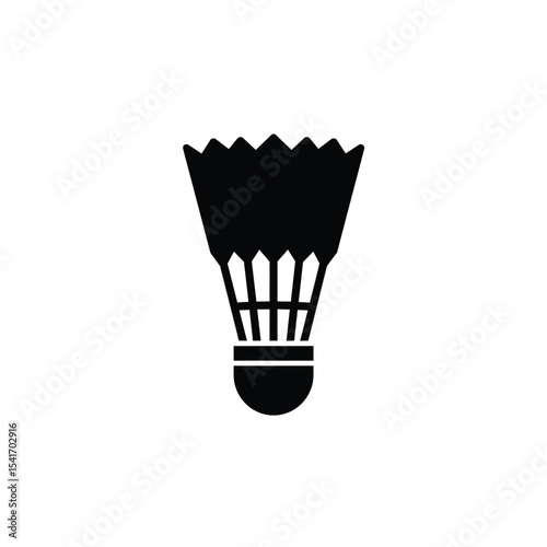 Black Silhouette Shuttlecock Vector Icon White Background