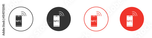 NFC communication icon Logos. Flat Vector Icon Design Template