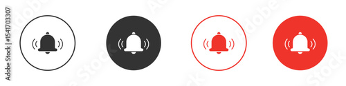 Notification bell icon Logos. Flat Vector Icon Design Template