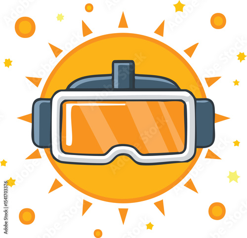 Virtual Reality Cartoon Icon Illustration