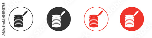 Open tin can icon Logos. Flat Vector Icon Design Template