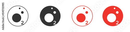 Oxygen O2 icon Logos. Flat Vector Icon Design Template
