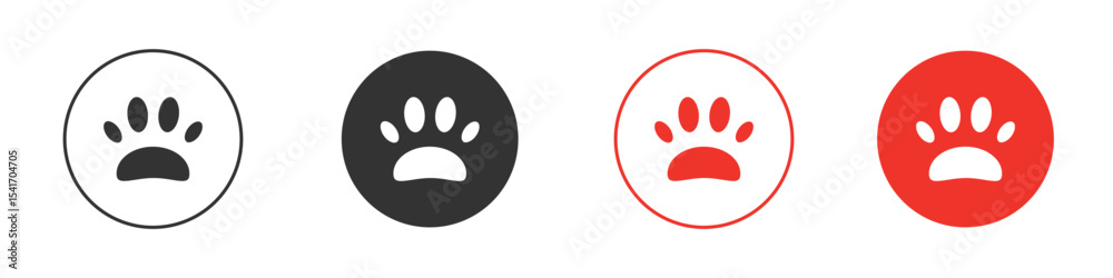 Fototapeta premium Paw icon Logos. Flat Vector Icon Design Template