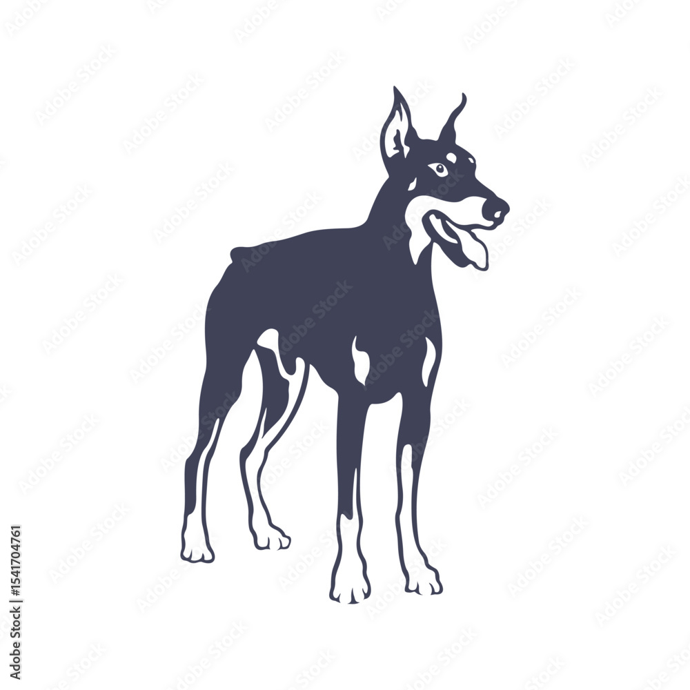 Fototapeta premium Doberman Dog logo design vector. Template Illustration. Icon Symbol