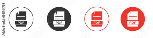 PDF file icon Logos. Flat Vector Icon Design Template