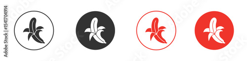 Peeled banana icon Logos. Flat Vector Icon Design Template