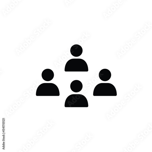 Black Silhouette Vector Team Leaderboard Icon