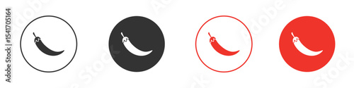 Pepper hot icon Logos. Flat Vector Icon Design Template