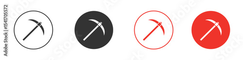 Pickaxe icon Logos. Flat Vector Icon Design Template