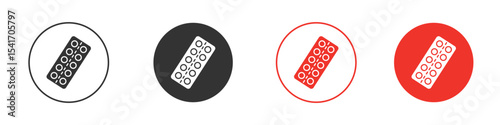 Pill blister pack icon Logos. Flat Vector Icon Design Template