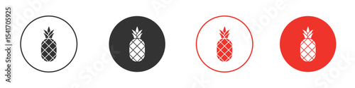 Pineapple icon Logos. Flat Vector Icon Design Template