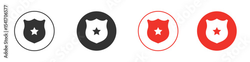 Police badge icon Logos. Flat Vector Icon Design Template