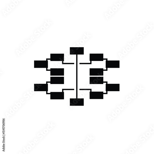 Black Silhouette Vector Tournament Bracket Icon