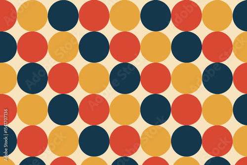 Retro mid century modern geometric circle pattern