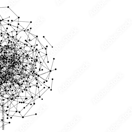 Dense neural network of interconnected black nodes