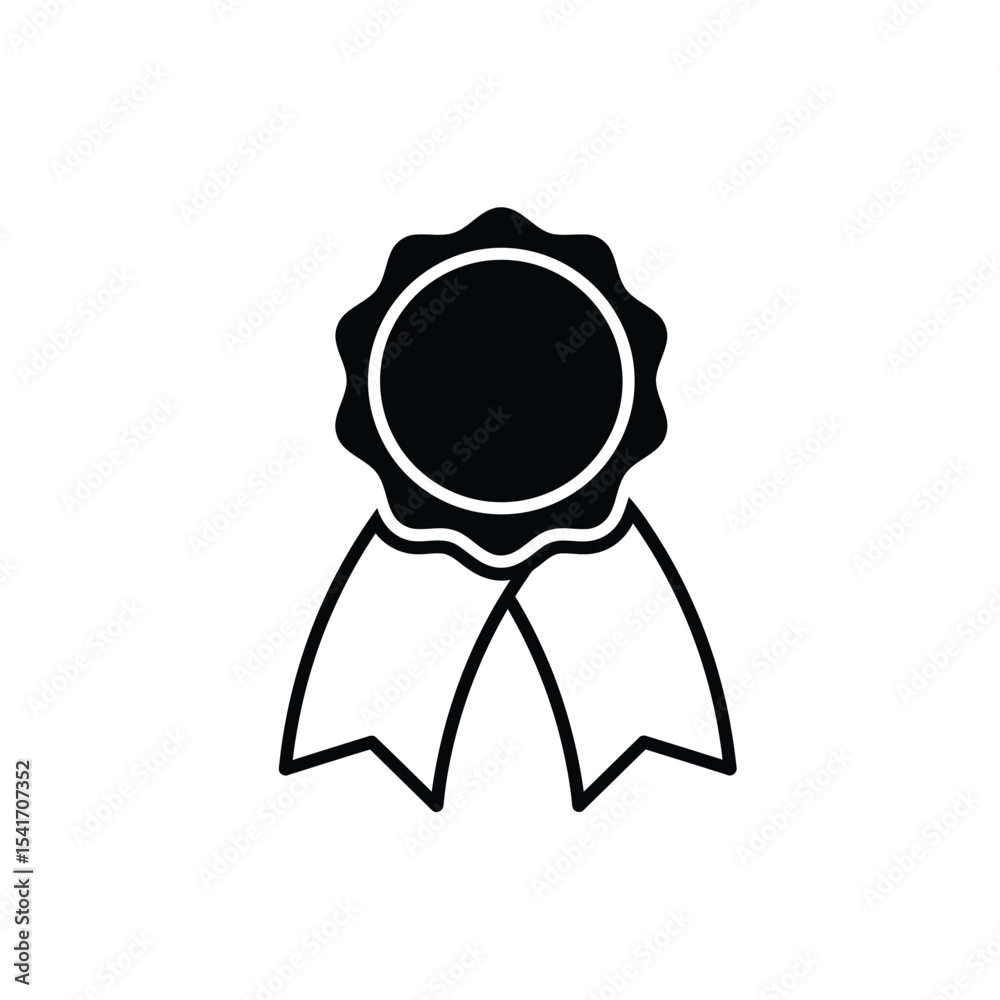 Obraz premium Black Silhouette Vector Tournament Ribbon Seal Icon