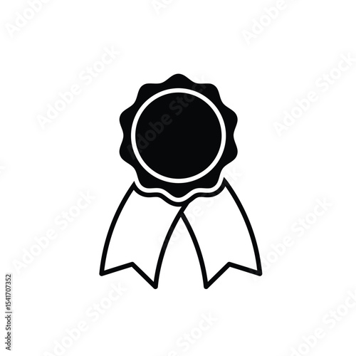 Black Silhouette Vector Tournament Ribbon Seal Icon