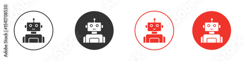 Robot icon Logos. Flat Vector Icon Design Template