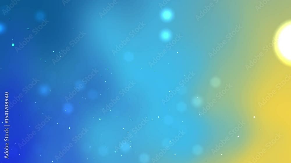 Sfondo sfumato blu e giallo con particelle luminose