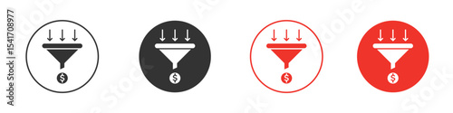 Sales funnel icon Logos. Flat Vector Icon Design Template