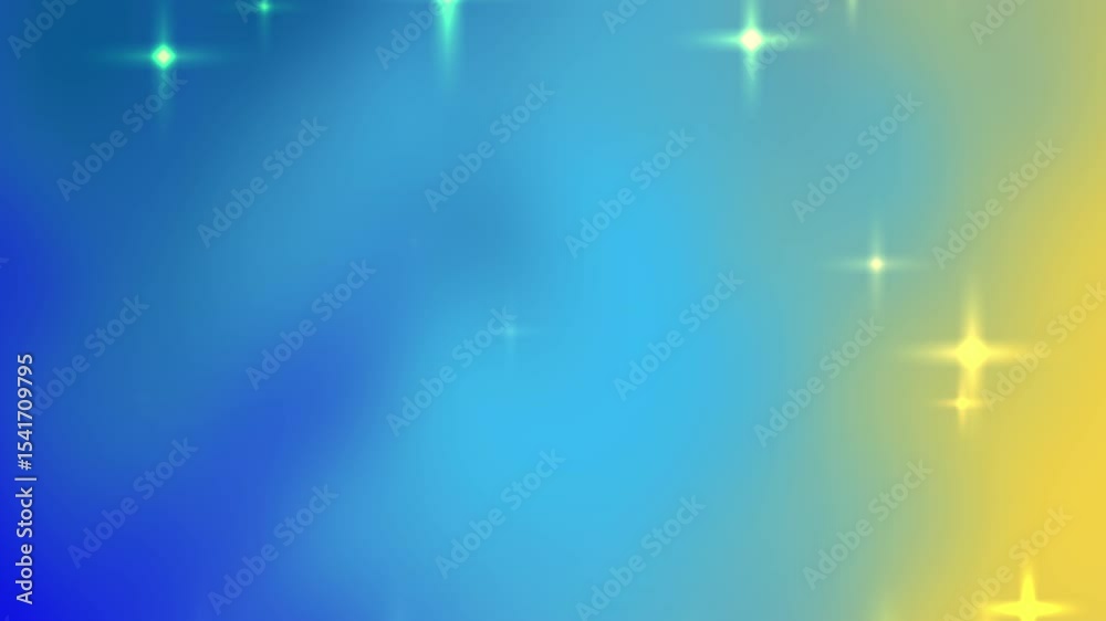 Sfondo astratto con sfumature di blu e giallo e luci scintillanti