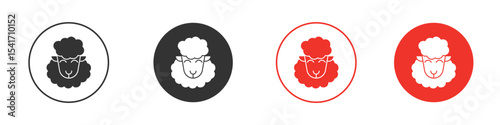 Sheep icon Logos. Flat Vector Icon Design Template