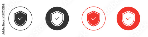 Shield check mark icon Logos. Flat Vector Icon Design Template