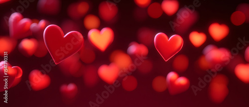Wallpaper Mural Valentine's Day red heart festive background illustration Torontodigital.ca